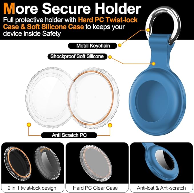 1|2|4Pack for Apple AirTag Holder, for Air Tag 2nd &1st Genaretion, Waterproof - Image 3