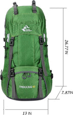 Bseash 60L Waterproof Hiking Camping Backpack - Image 2