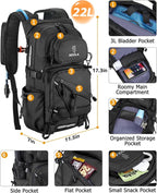NOOLA Hydration Backpack with 3L Water Bladder, 22L / 25L Water Backpack - Image 2