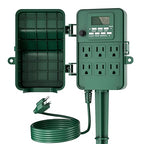 BN-LINK Outdoor Power Stake, 7-Day Programmable Digital Timer, 6 Outlets by BN-LINK