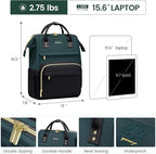 LOVEVOOK Leather Backpacks for Women, 15.6 inch Leather Laptop Backpack Women - Image 4