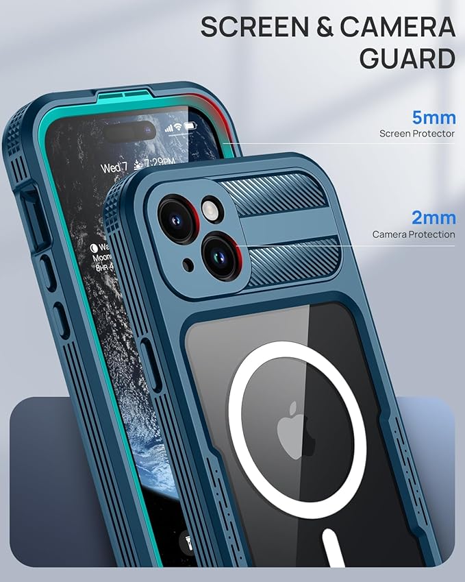 Lanhiem Magnetic for iPhone 15 Case, IP68 Waterproof Dustproof Case, Full Body - Image 7