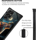 for Samsung Galaxy S22 Ultra Case, Star Cave Hungry Wolf Pattern Graphic Design - Image 5