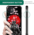 for iPhone 12/12 Pro Case, Sakura Japanese Samurai Pattern Graphic Design Girl - Image 4