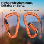 FVW Auto Locking Rock Climbing Carabiner Clips, Professional 25KN Heavy Duty - Image 2