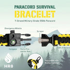 HR8 Paracord Survival Bracelet – Adjustable Paracord Bracelets, Hunting Gear - Image 3