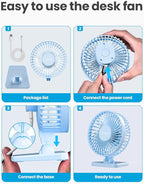 Gaiatop USB Desk Fan, Small But Powerful, Personal Portable Quiet 3 Speeds - Image 8