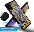 for Samsung Galaxy S20 FE Case, Cute Little Elephant Sunflower White Line Art - Image 4