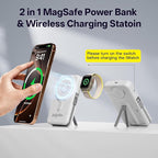 Magnetic Portable Charger Built-in Cables, 10000mAh Fast Charging Wireless - Image 2