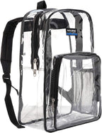 K-Cliffs Large Transparent Backpack Clear Heavy Duty School Bag Durable Student by K-Cliffs