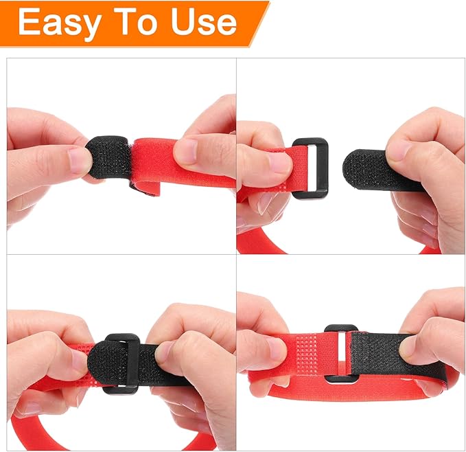 MECCANIXITY 5Pcs Reusable Battery Tie Down Straps, 0.8x16" Blue Nylon - Image 4
