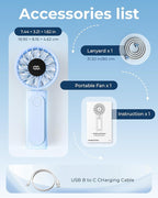 Peiyuu Portable Fan, 4000mAh Rechargeable, 180° Foldable Mini Desk Fan - Image 8