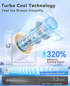 DIGIX Portable Desk Fan for Bedroom, Rechargeable Small Table Fan - Image 2