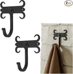 Mystic Colonial Rustic Cast Iron Wall Hooks, Heavy Duty Retro Utility Hooks by SaKeGa