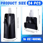 Teenyyou 24 Pack Collapsible Water Bottles Bulk 16oz Foldable Water Bottles - Image 2