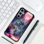 for Samsung Galaxy S24 S25 Case, Star Two Wolfs Howling Pattern Graphic Design - Image 7
