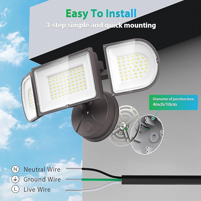 iMaihom 140W Flood Lights Outdoor, 14000LM Ultra Bright LED Flood Light Outdoor - Image 6