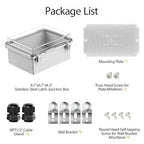 LeMotech Electrical Box, IP67 Waterproof Hinged Clear Cover Stainless Steel - Image 9
