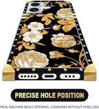 Compatible with iPhone 16 Plus Case, Blooming Rose Golden Flower Luxury Golden - Image 4
