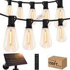 GHUSTAR 150ft Solar Outdoor String Lights by GHUSTAR