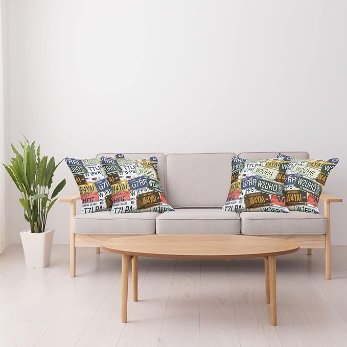 Ambesonne Vintage Decorative Throw Pillow Case Pack of 4, Original Retro Style - Image 4