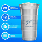 Top Cup Aluminum Cups, 12 oz Reusable Party Cups, Cold-Holding, Recyclable - Image 2
