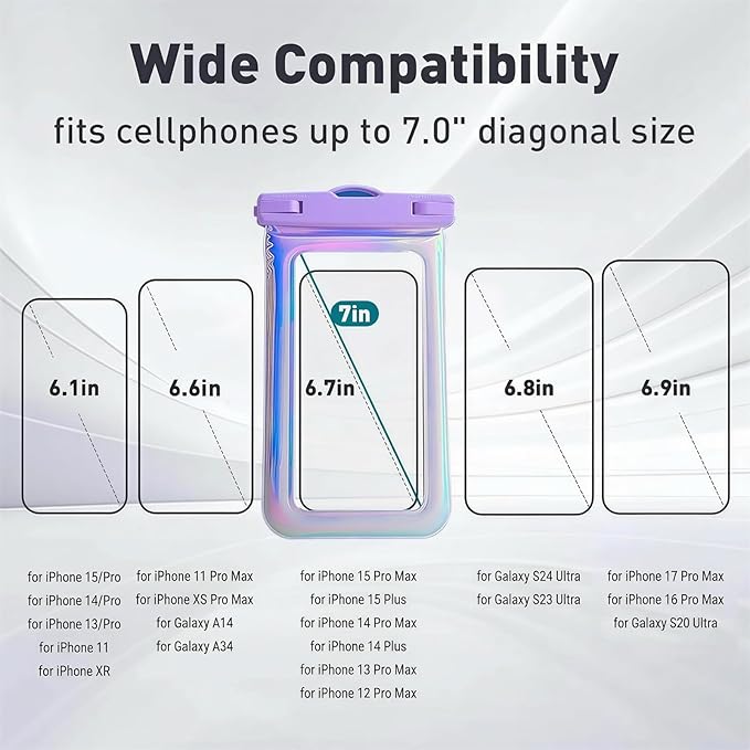 2 Pack Foweroty Floatable Waterproof Phone Pouch Case - Image 2