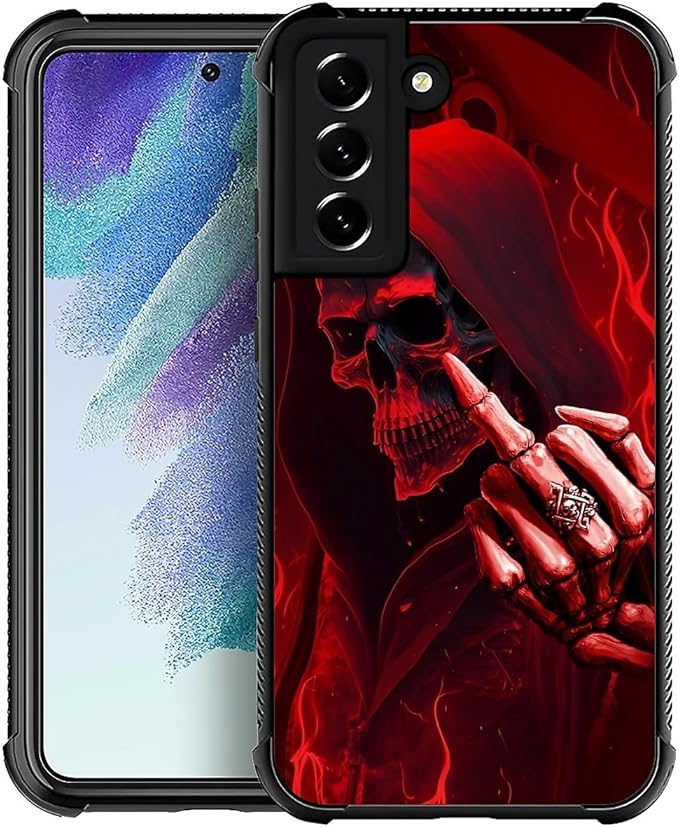 for Samsung Galaxy S21 Plus Case, Gestures Funny Skull Pattern Graphic Design by FKBRCL4U