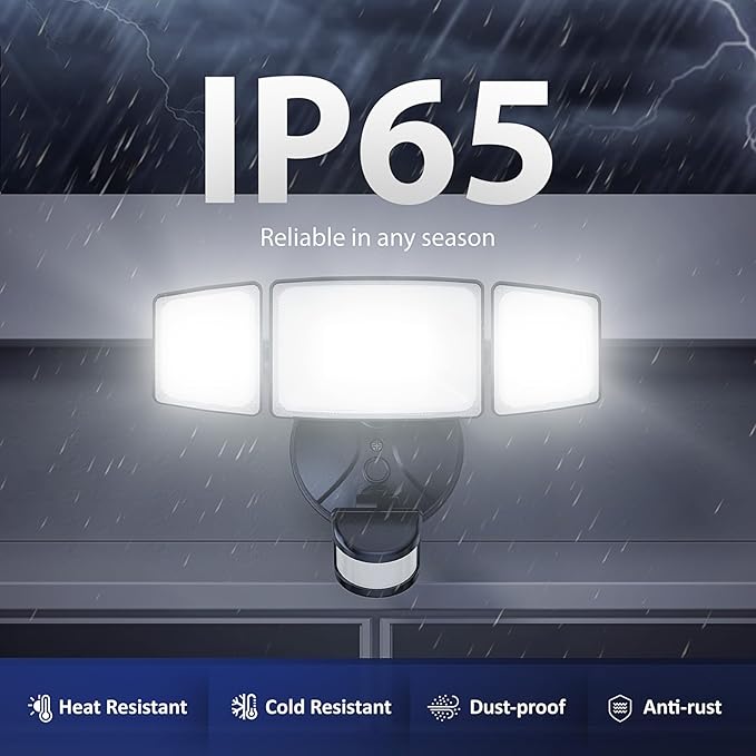 Onforu 3 Pack 75W Motion Sensor Outdoor Lights, 7000lm Dusk to Dawn Flood Light - Image 8