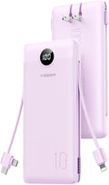 VEGER AC Wall Plug Portable Charger, 10000mah Slim Portable Charger Built in by VEGER