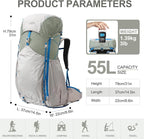 IX INOXTO 55L Internal Frame Waterproof Hiking Camping Backpack - Image 2