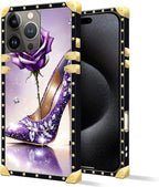 Compatible with iPhone 16 Pro Case, High Heeled Purple Diamond Rose Luxury - Image 2