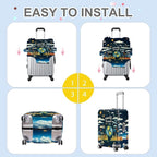 ANNA QUEEN World Travel Luggage Cover, Adventure Theme Suitcase Protector - Image 5