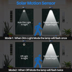 Solar Motion Sensor Light of 2, Solar Lights Outdoor Waterproof, 100-Week 100% - Image 3