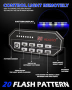 HLauto 604N Emergency Dash Strobe Lights: 2x16.8 inch Blue White Security Light - Image 4