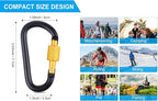 10 Pack Aluminum D Ring Key Rings Hiking Clips Locking Carabiner - Image 2