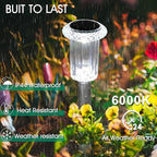Eyrosa Solar Outdoor Lights, 10 Pack Waterproof Stainless Steel Solar Stake - Image 3
