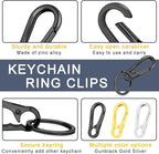 4Pack Small Keychain Rings, Metal Key Carabiner Clip, Mini EDC Key Ring Chain - Image 3