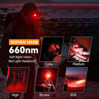 sofirn Bright Red Headlamp Rechargeable, H05B 1200 Lumens Lightweight Head - Image 2