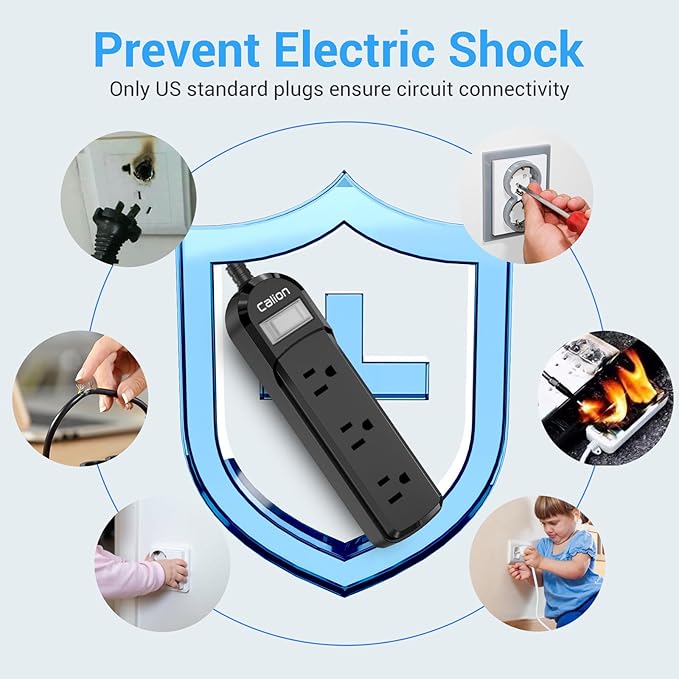 VNJ IPX6 Waterproof Outdoor Surge Protector Power Strip, 3AC Outlets 25FT Cord - Image 7