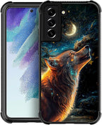 for Samsung Galaxy S21 Plus Case, Star Cave Hungry Wolf Pattern Graphic Design by FKBRCL4U