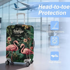 ANNA QUEEN Tropical Pink Flamingos Travel Luggage Cover -Stretchable Airplane - Image 3