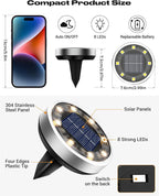 btfarm 2 Pack Solar Lights Outdoor, 8 LED Solar Ground Lights IP65 Waterproof - Image 6
