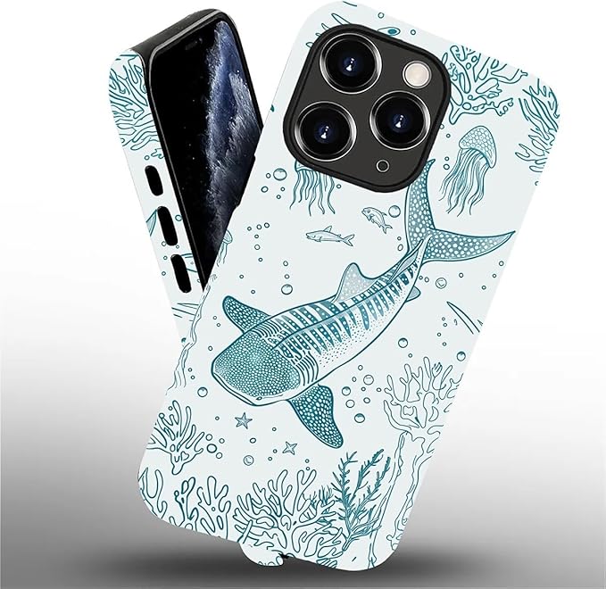 for iPhone 11 Pro Case, HH2 Ocean Whale Shark Hybrid 2 Layer Hard Shell - Image 2