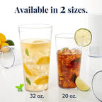 US Acrylic Cafe Plastic Reusable Tumblers 20-ounce Water Cups in Clear | Value - Image 3