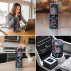 Firmiso 20 oz Tumbler｜Skinny Insulated Travel Mug｜Butterfly Skull Design - Image 3