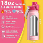 baab 18oz Kids Water Bottle, Insulated Kids Water Bottle - Image 2