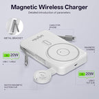 Magnetic Portable Charger Built-in Cables, 10000mAh Fast Charging Wireless - Image 6