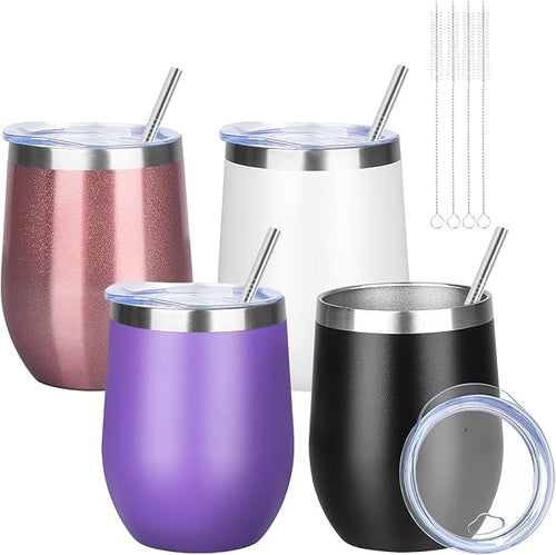 12oz/4 Pack Wine Tumbler Glasses by YEBTSLife