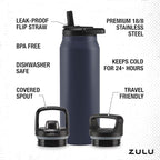 ZULU Base 40oz Stainless Steel Water Bottle - Image 4